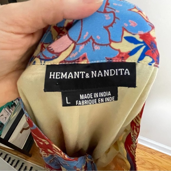 Anthropologie Hemant & Nandita Louvre Boho Flowy Maxi Skirt Size Large - Picture 4 of 5